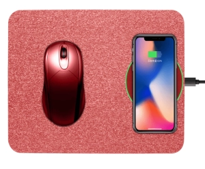 Mouse Pad con Cargador Inalámbrico, full color, en tela + microfibra, 10W